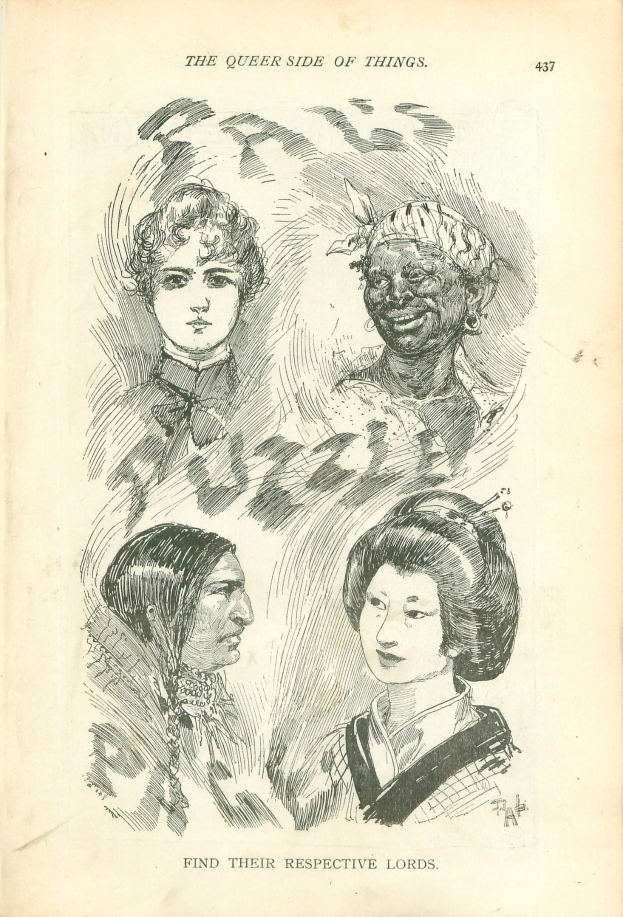 Altes Buch mit dem Titel 'Die schwule Seite der Dinge' und vier illustrierten Frauenköpfen auf dem Cover.