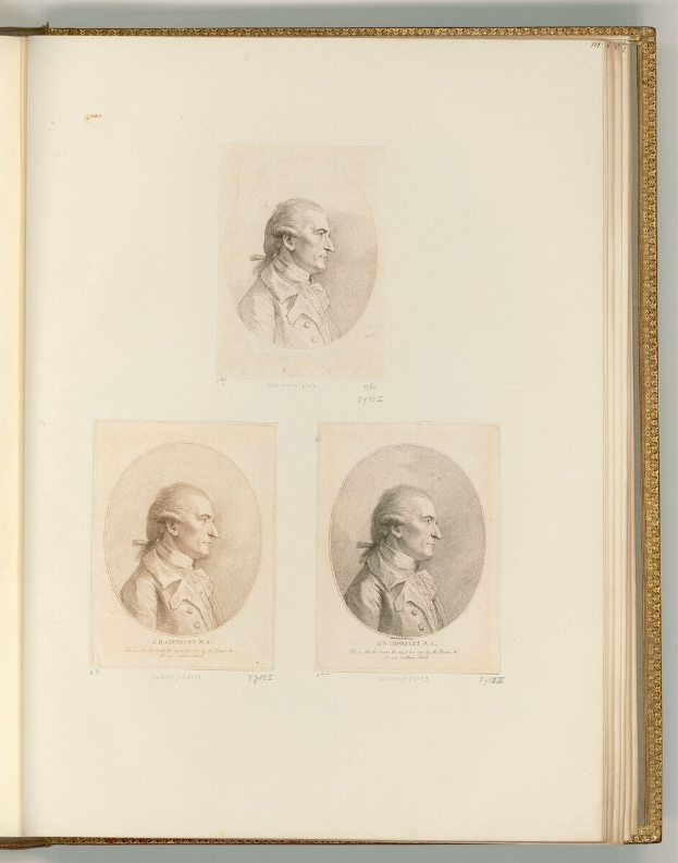 Offenes Buch mit drei detailgetreuen, lebensechten Porträts von George Washington, die den Betrachter anblicken, mit sichtbarem Text auf den Seiten.