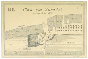 Ein Plakat mit einem Stadtplan von Spruidel, Deutschland, und begleitendem Text