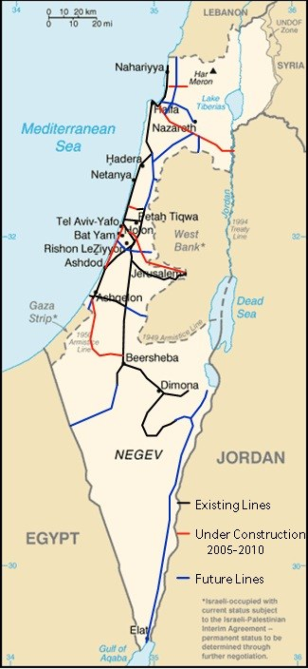 Ein detailliertes Plakat mit einer Karte von Israel und Palästina, das geografische Merkmale, Städte und Konfliktgrenzen zeigt, mit erklärendem Text.