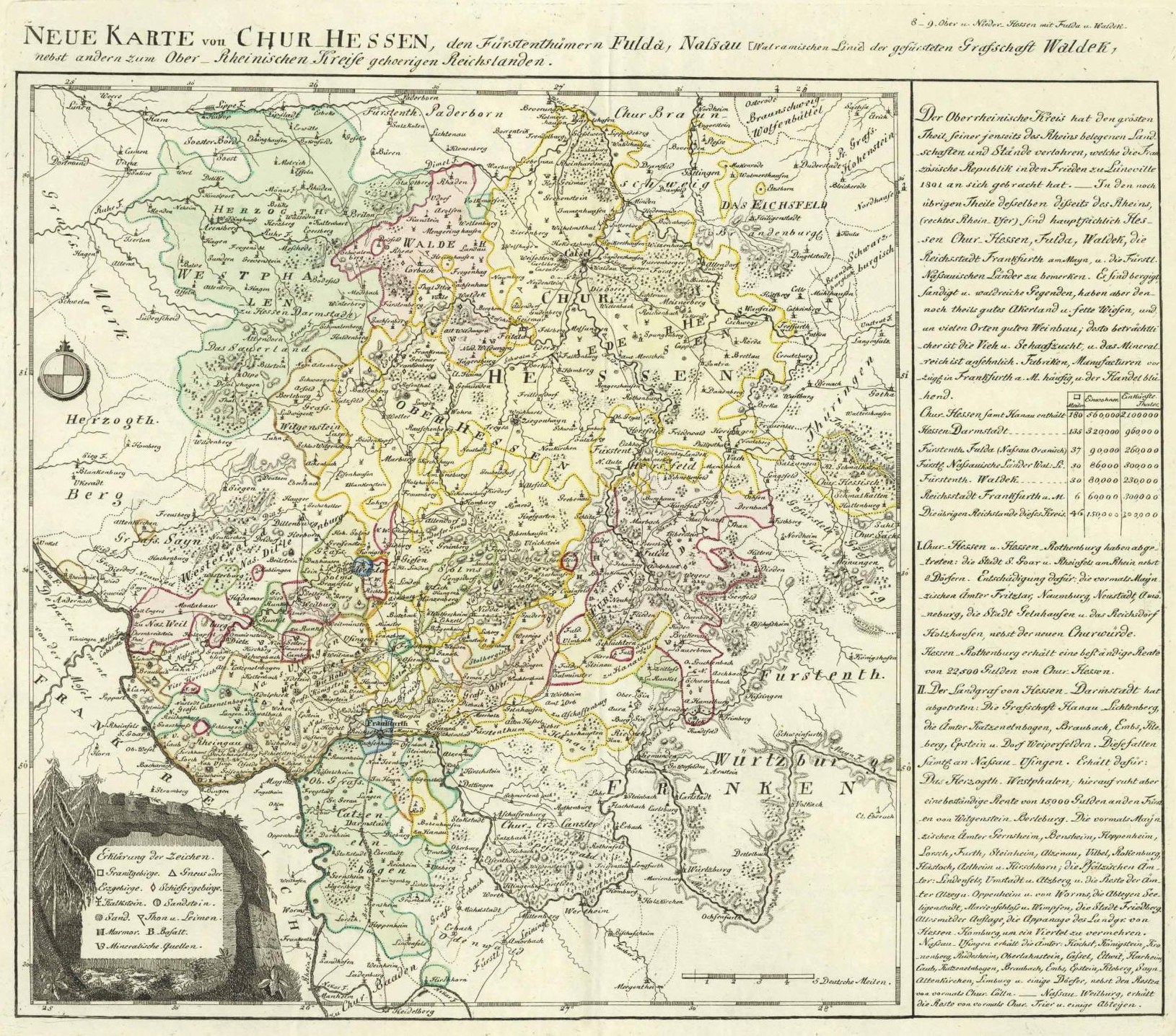 Alte Deutschlandkarte mit hervorgehobenen Gebieten von Bayern und Deutschland, auf Papier gedruckt mit handgeschriebener Text.